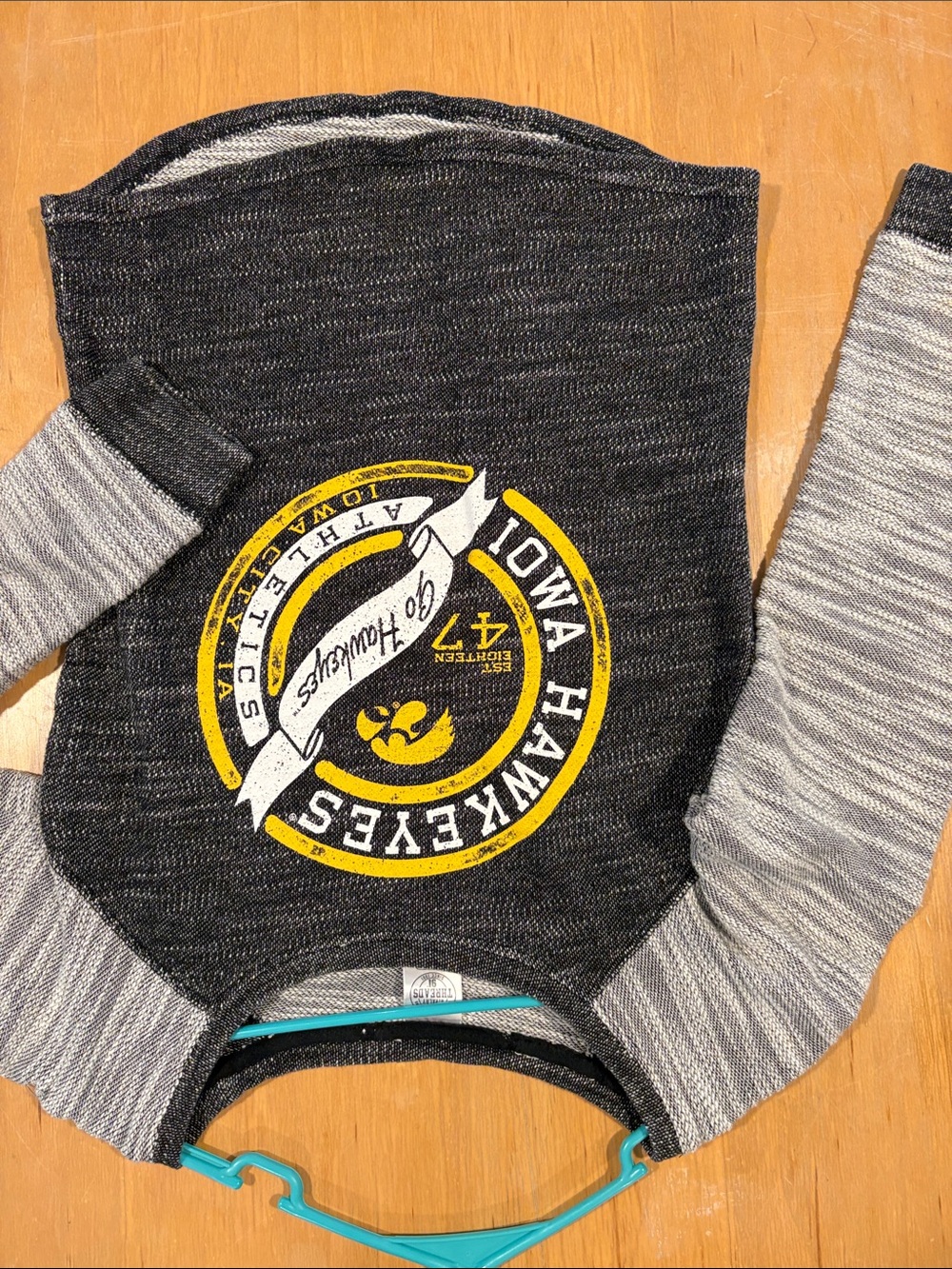 Rivalry Threads ~ Iowa Hawkeyes Gray & Yellow Raglan Sweatshirt